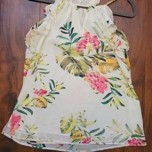 Soho Jeans Tropical Print Flowy Tank